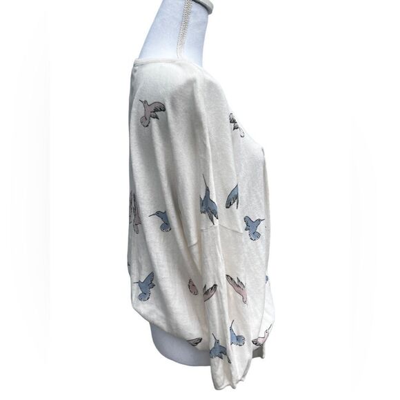 Portrait of a Flower Hummingbird Tie Neck Sweater - Picture 4 of 6